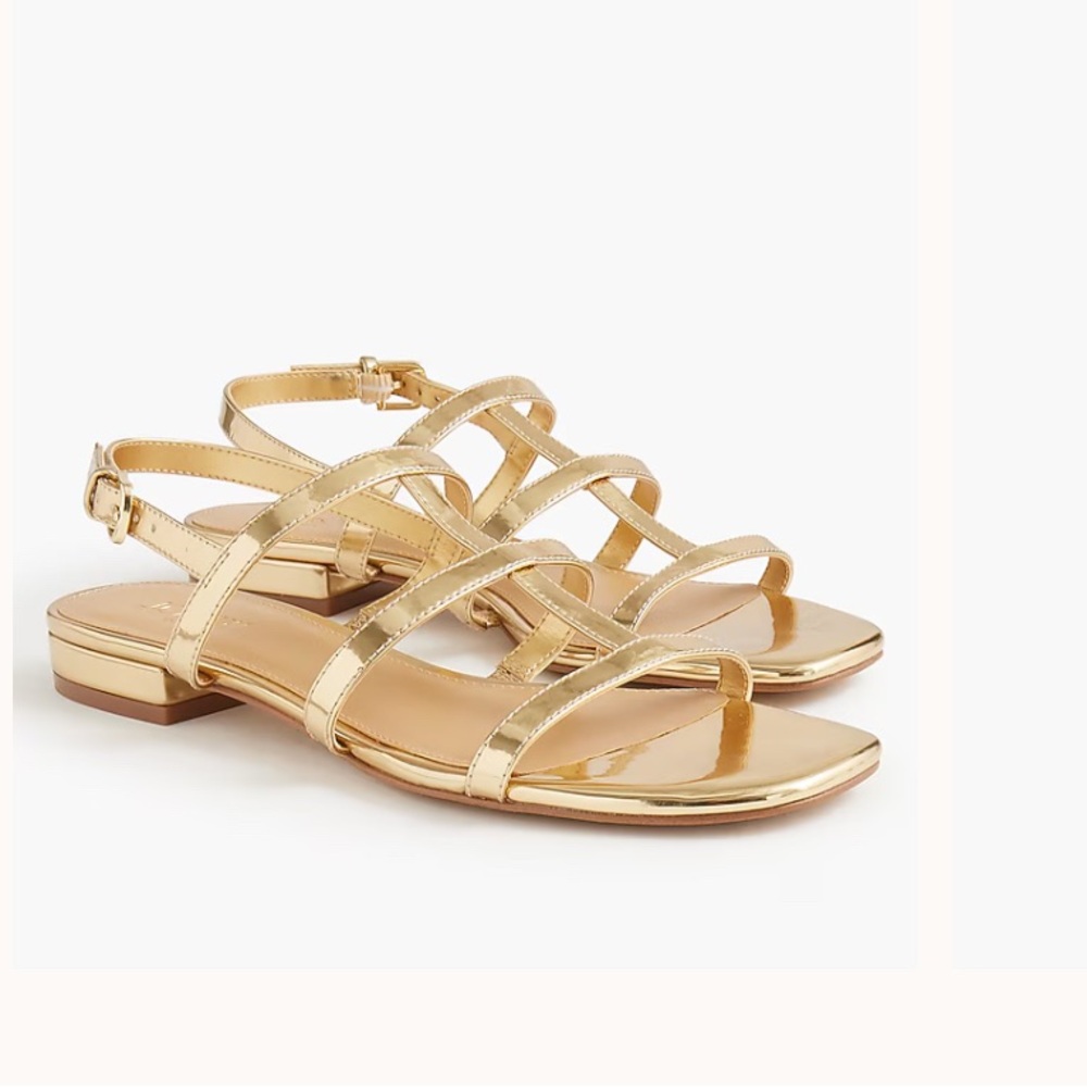 Elegant Gold Strappy Sandals